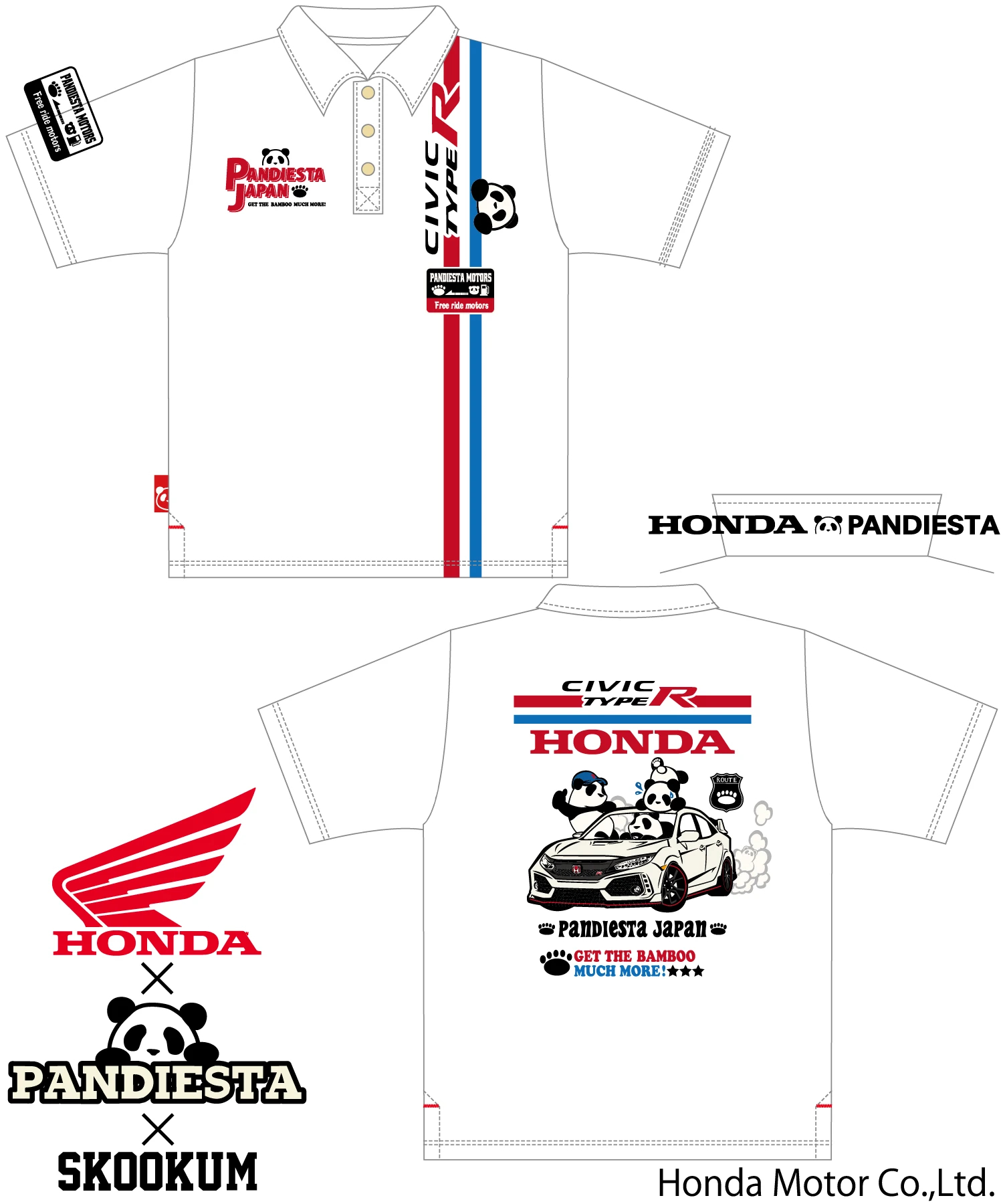 SB Honda×Pandiesta CIVIC TYPE-R S/Sポロシャツ コラボ企画(523505 