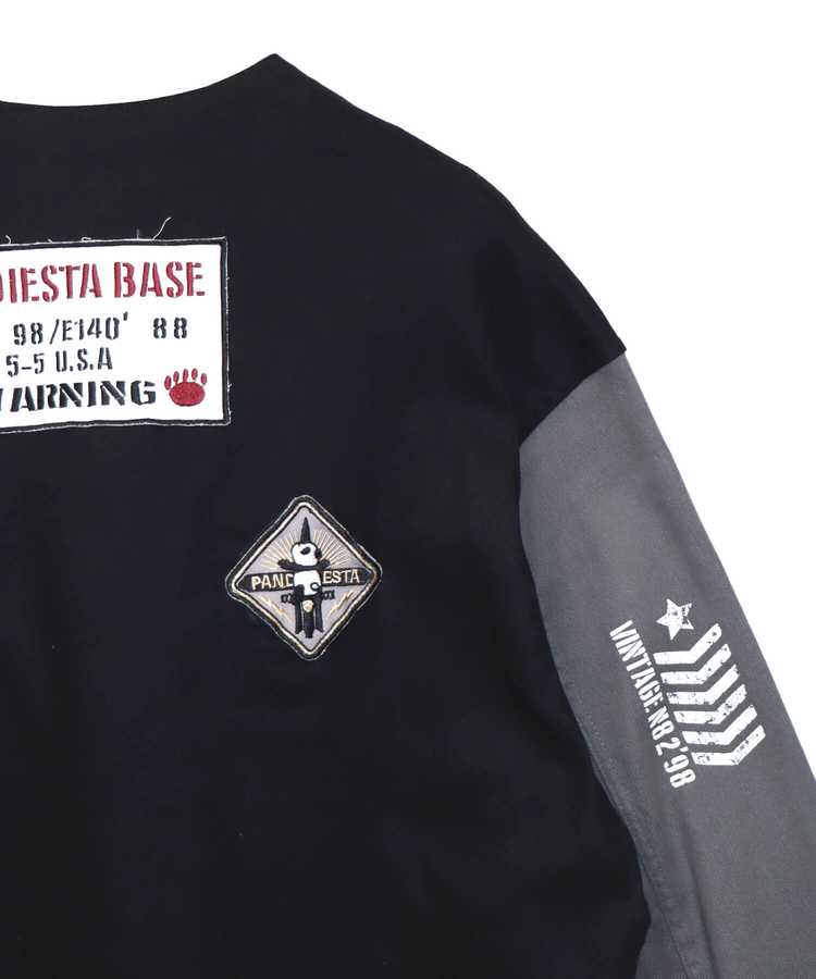 SNUPER サンホセルカ券 SB 熊猫謹製 配色切替 ミリタリー ノーカラー ジャケット(533951