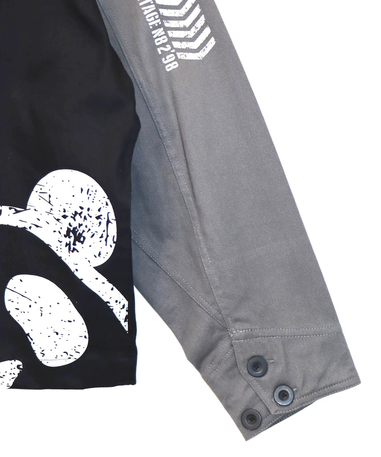 SB 熊猫謹製 配色切替 ミリタリー ノーカラー ジャケット(533951