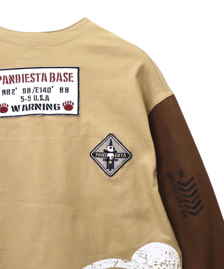 SNUPER サンホセルカ券 SB 熊猫謹製 配色切替 ミリタリー ノーカラー ジャケット(533951