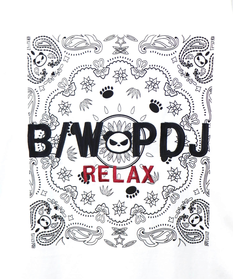 PANDIESTA(パンディエスタ) |SB B/W-PDJ  襟ジャガード バンダナ柄 ルーズ L/STee(533855)