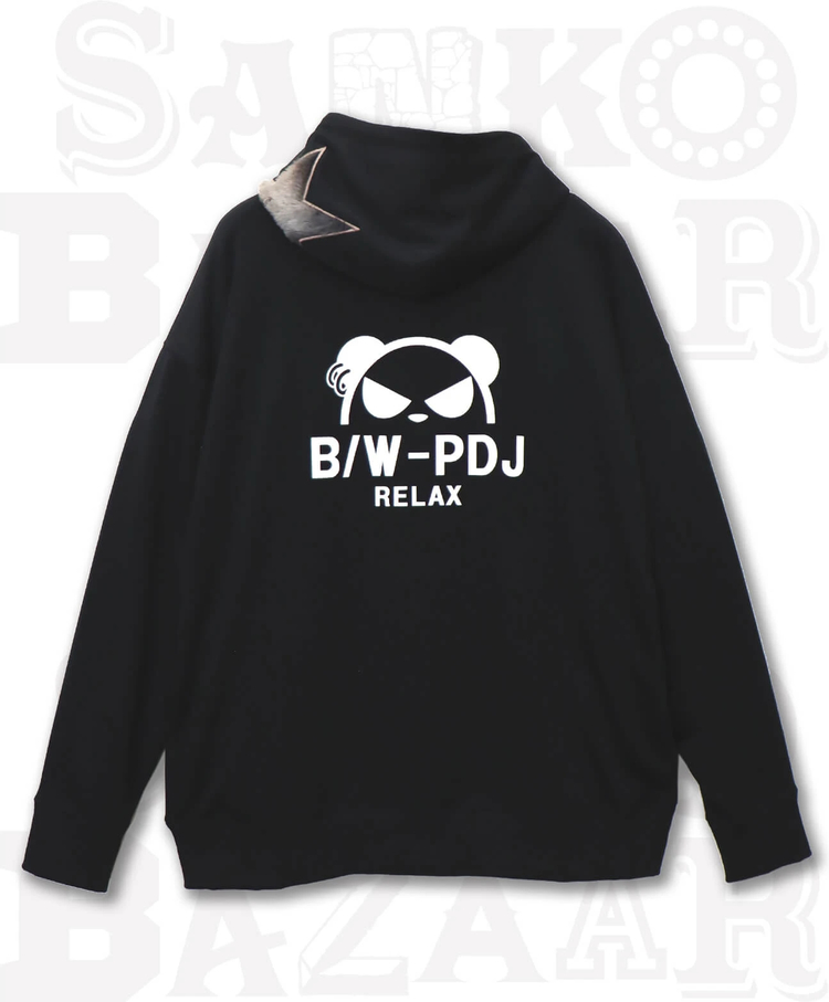 SB B/W-PDJ フェイクファーロゴ ルーズ プルパーカー(533858