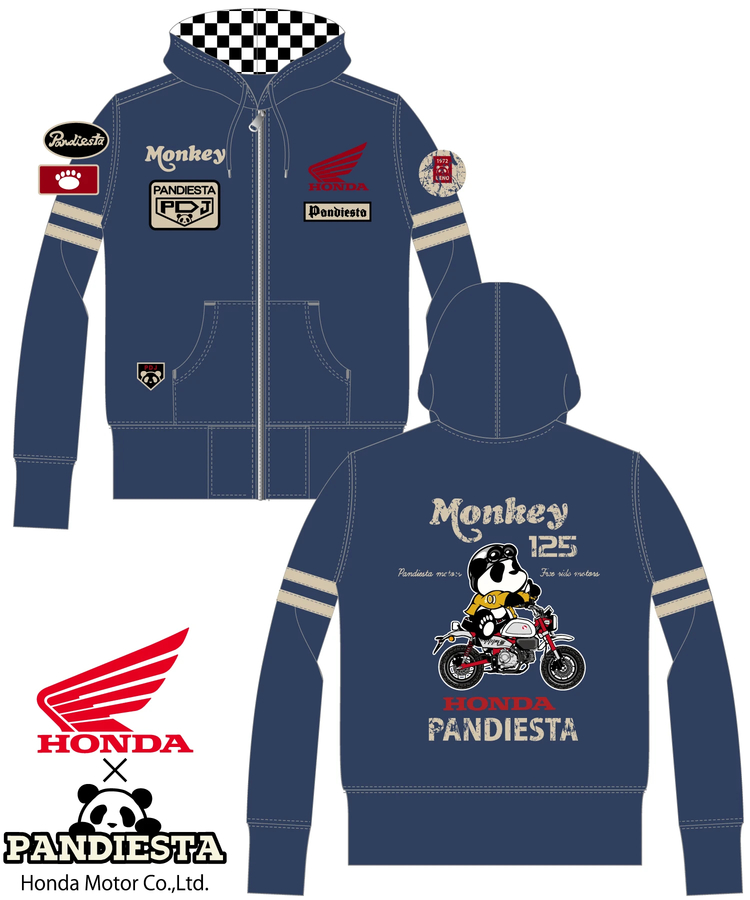 PANDIESTA(パンディエスタ) |SB Honda×Pandiesta Monkey125 レトロ フルジップパーカー コラボ企画(533506)