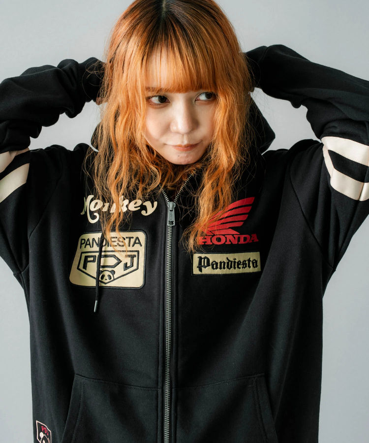 PANDIESTA(パンディエスタ) |SB Honda×Pandiesta Monkey125 レトロ フルジップパーカー コラボ企画(533506)