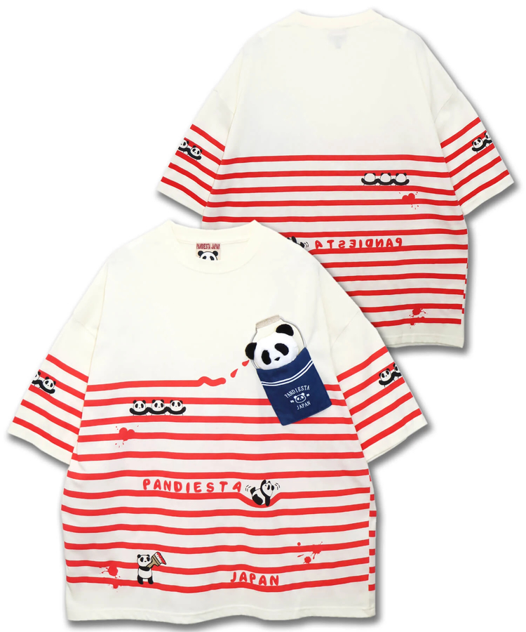 PANDIESTA(パンディエスタ) |SB PANDIESTA ボーダー ぬいぐるみ付 BIG S/S Tee(554472)