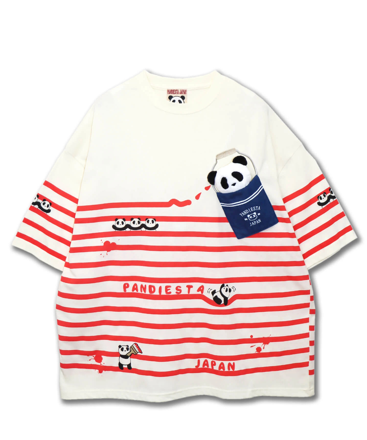 PANDIESTA(パンディエスタ) |SB PANDIESTA ボーダー ぬいぐるみ付 BIG S/S Tee(554472)
