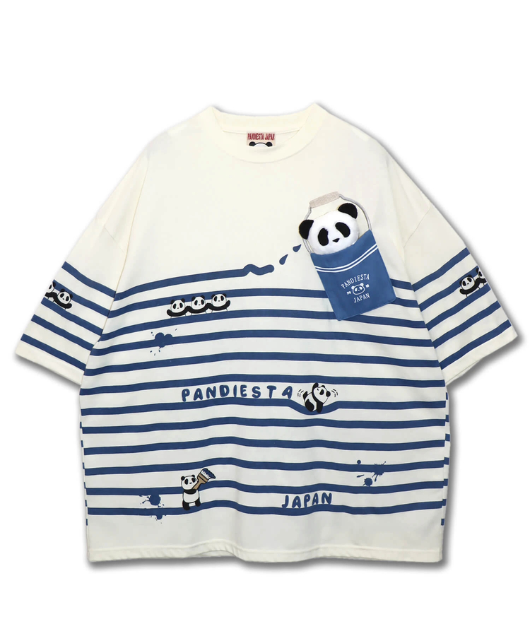 PANDIESTA(パンディエスタ) |SB PANDIESTA ボーダー ぬいぐるみ付 BIG S/S Tee(554472)