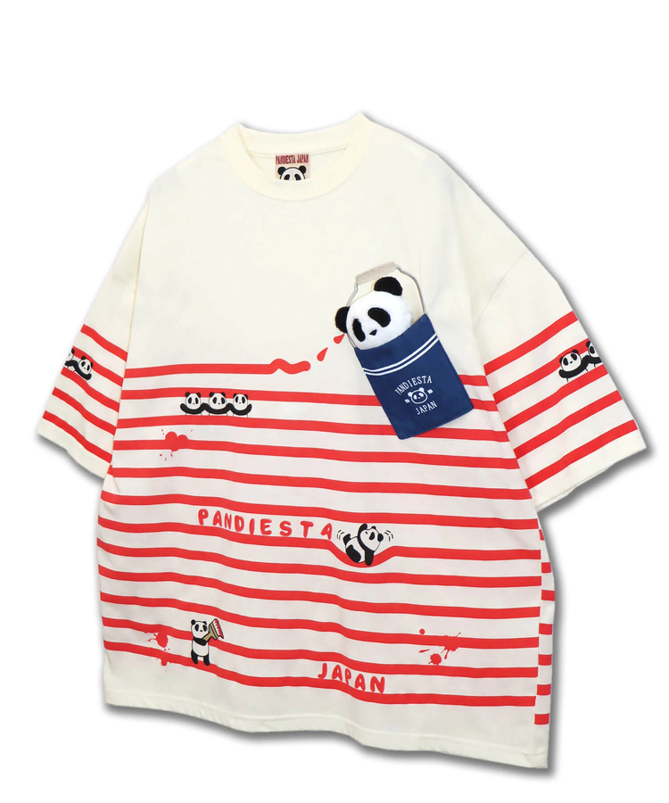 PANDIESTA(パンディエスタ) |SB PANDIESTA ボーダー ぬいぐるみ付 BIG S/S Tee(554472)