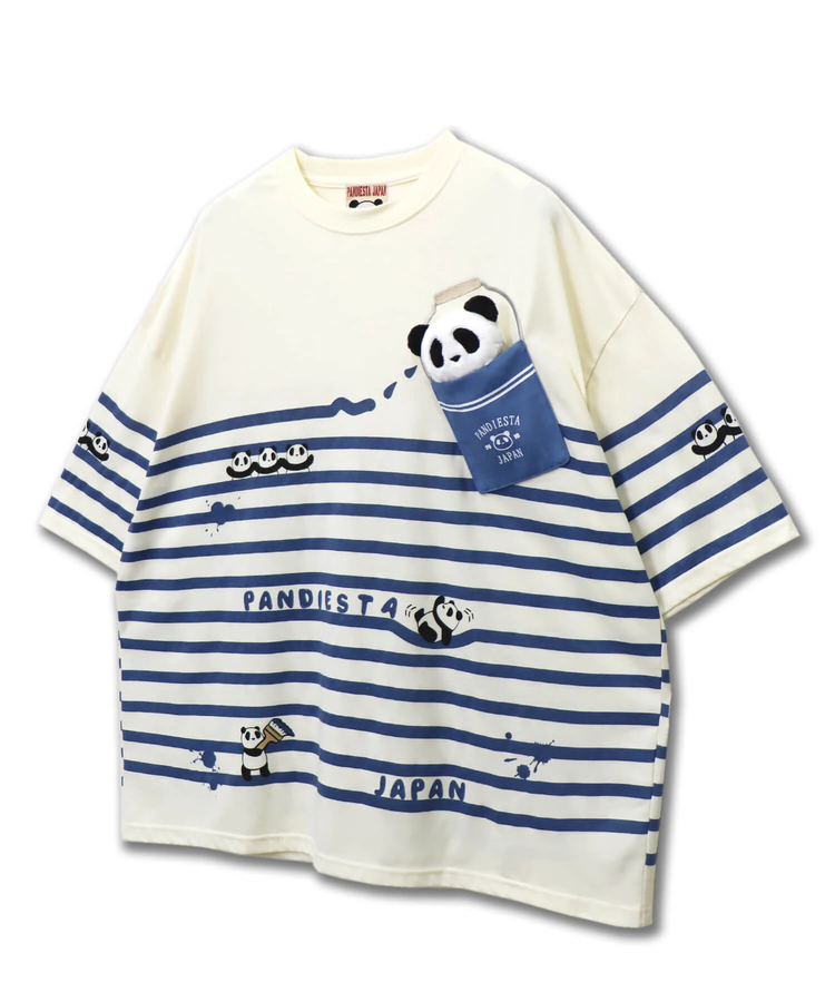 PANDIESTA(パンディエスタ) |SB PANDIESTA ボーダー ぬいぐるみ付 BIG S/S Tee(554472)