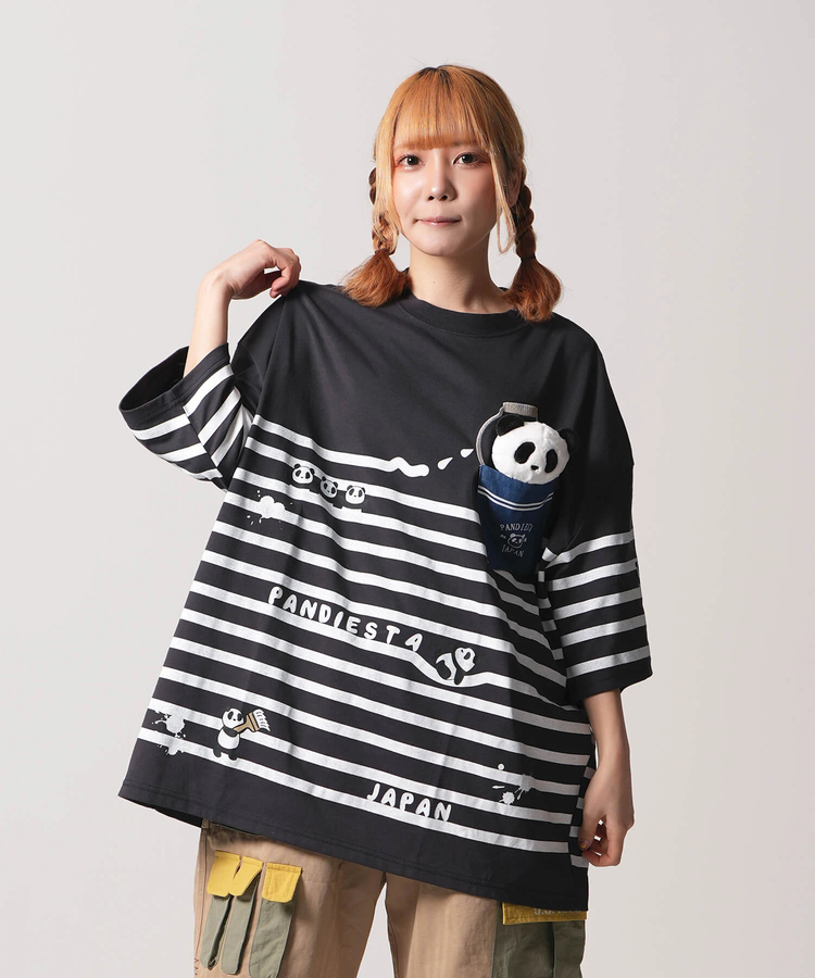 PANDIESTA(パンディエスタ) |SB PANDIESTA ボーダー ぬいぐるみ付 BIG S/S Tee(554472)