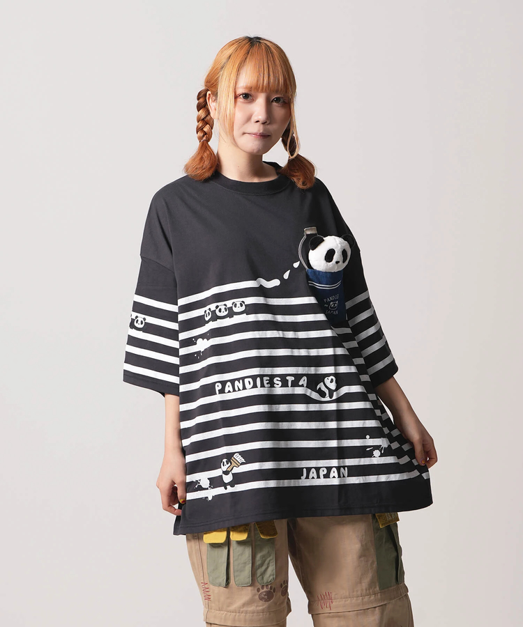 PANDIESTA(パンディエスタ) |SB PANDIESTA ボーダー ぬいぐるみ付 BIG S/S Tee(554472)