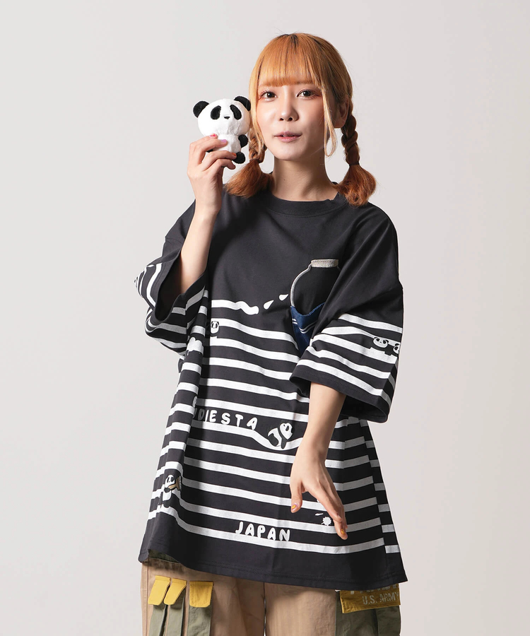 PANDIESTA(パンディエスタ) |SB PANDIESTA ボーダー ぬいぐるみ付 BIG S/S Tee(554472)