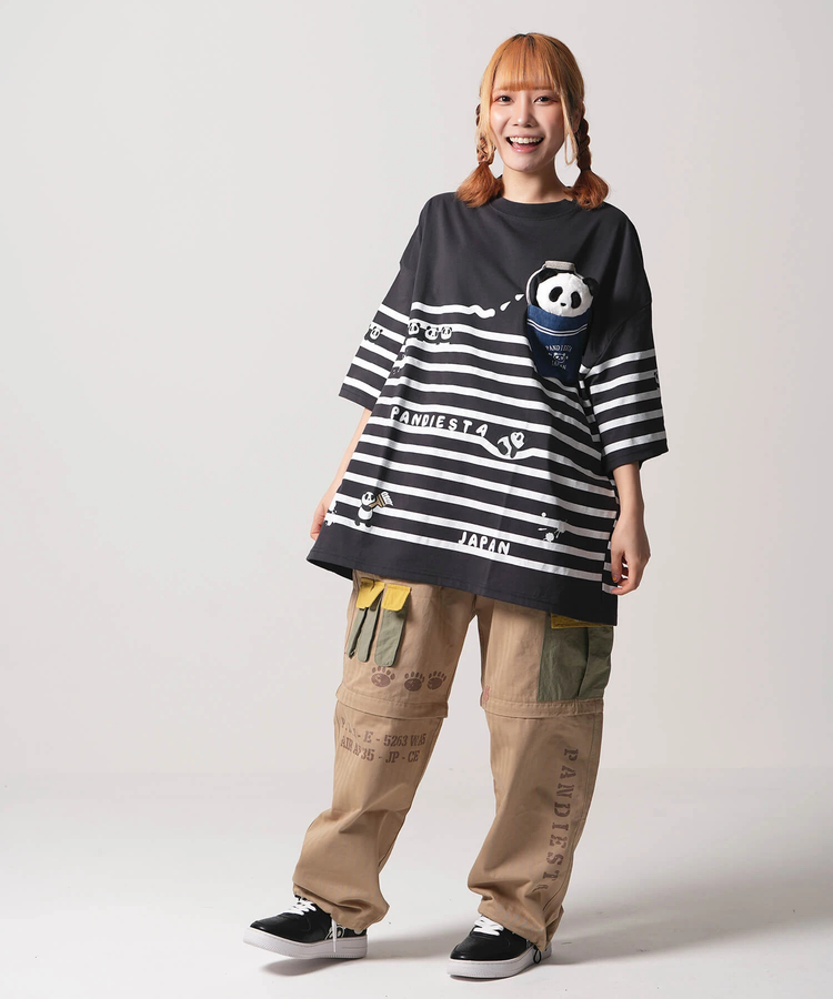 PANDIESTA(パンディエスタ) |SB PANDIESTA ボーダー ぬいぐるみ付 BIG S/S Tee(554472)