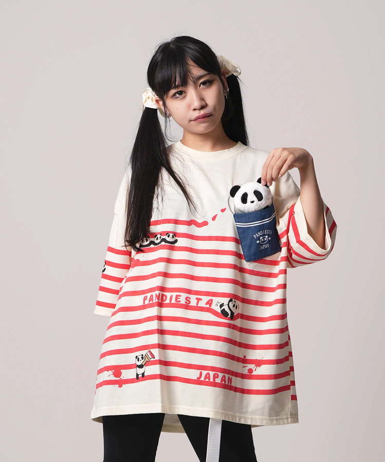 PANDIESTA(パンディエスタ) |SB PANDIESTA ボーダー ぬいぐるみ付 BIG S/S Tee(554472)