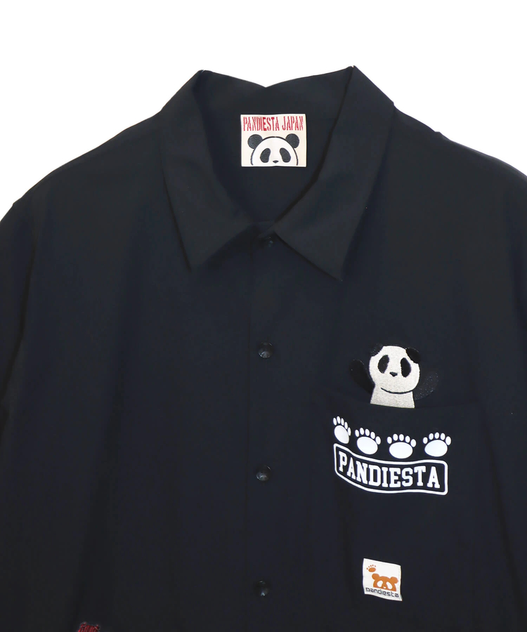PANDIESTA(パンディエスタ) |SB 熊猫印 ワールドトラベル パンダ 裾刺繍 S/S ボタンシャツ(554201)