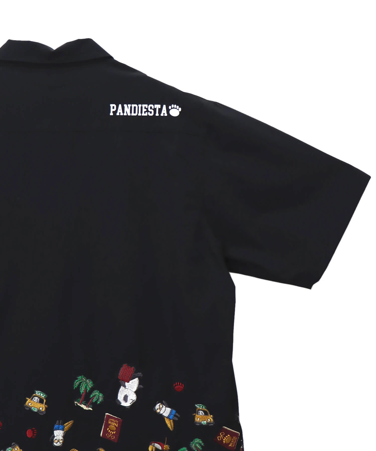 PANDIESTA(パンディエスタ) |SB 熊猫印 ワールドトラベル パンダ 裾刺繍 S/S ボタンシャツ(554201)