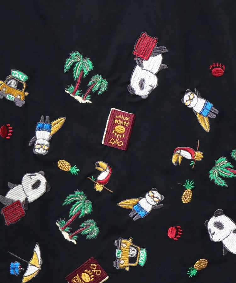 PANDIESTA(パンディエスタ) |SB 熊猫印 ワールドトラベル パンダ 裾刺繍 S/S ボタンシャツ(554201)