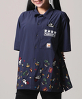 PANDIESTA(パンディエスタ) |SB 熊猫印 ワールドトラベル パンダ 裾刺繍 S/S ボタンシャツ(554201)