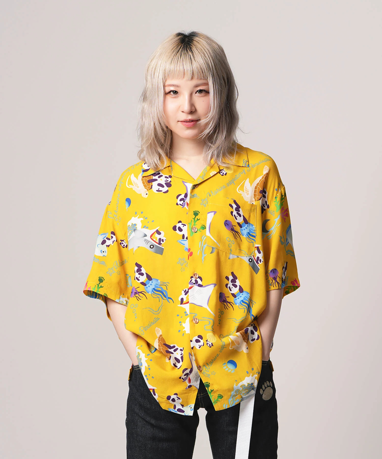 PANDIESTA(パンディエスタ) |SB 熊猫謹製 アクアリウム パンダ ちりめん アロハ シャツ(554208)