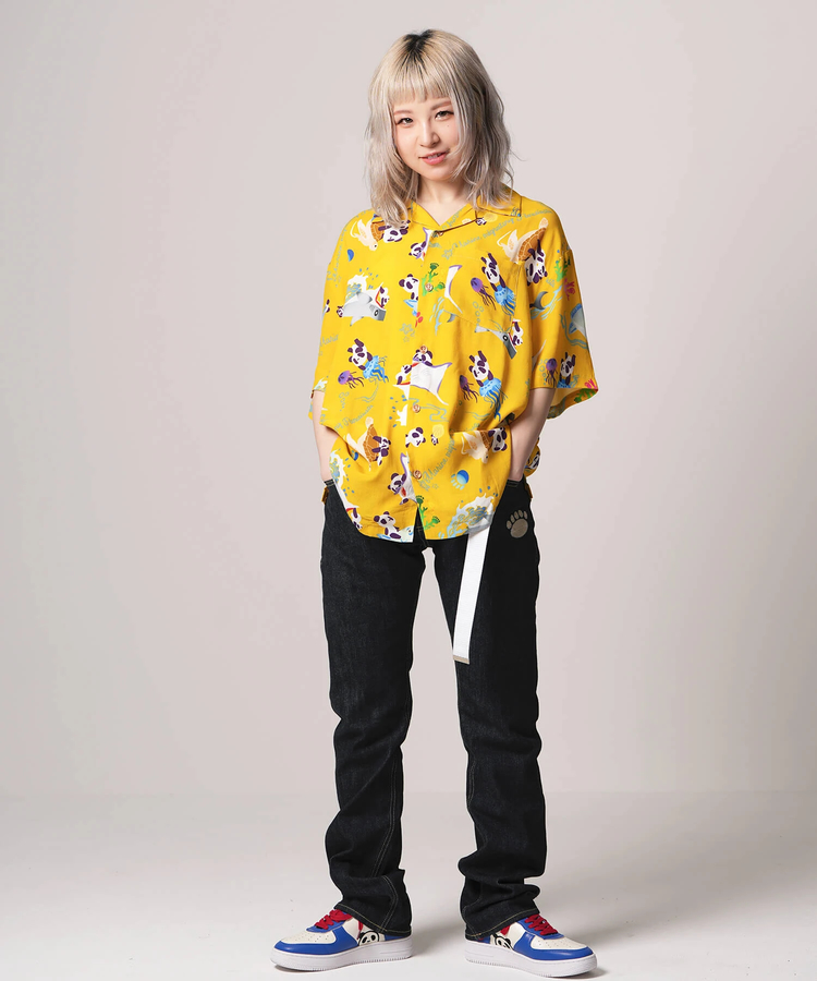 PANDIESTA(パンディエスタ) |SB 熊猫謹製 アクアリウム パンダ ちりめん アロハ シャツ(554208)