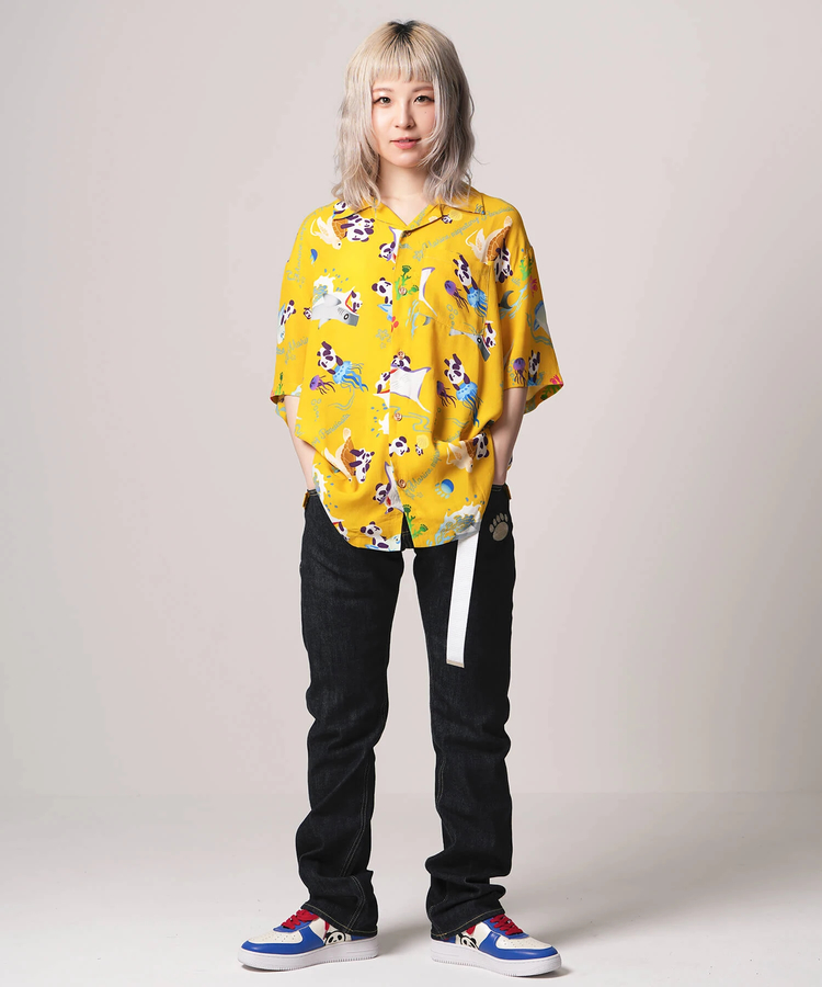 PANDIESTA(パンディエスタ) |SB 熊猫謹製 アクアリウム パンダ ちりめん アロハ シャツ(554208)