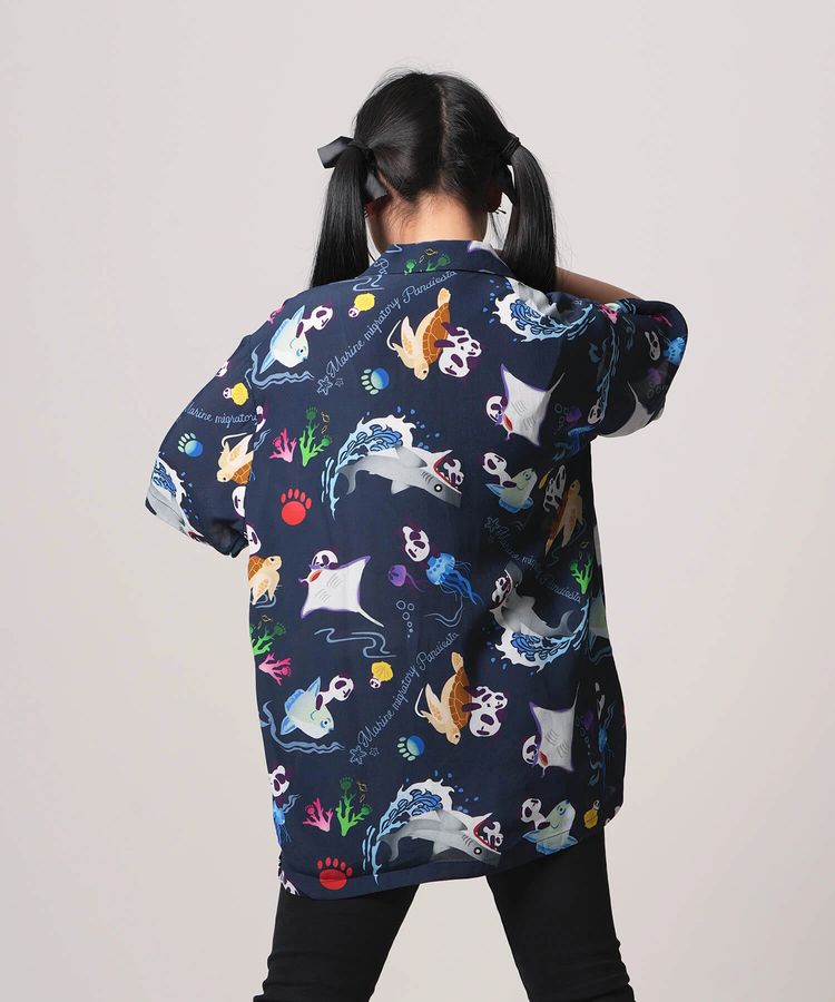 PANDIESTA(パンディエスタ) |SB 熊猫謹製 アクアリウム パンダ ちりめん アロハ シャツ(554208)