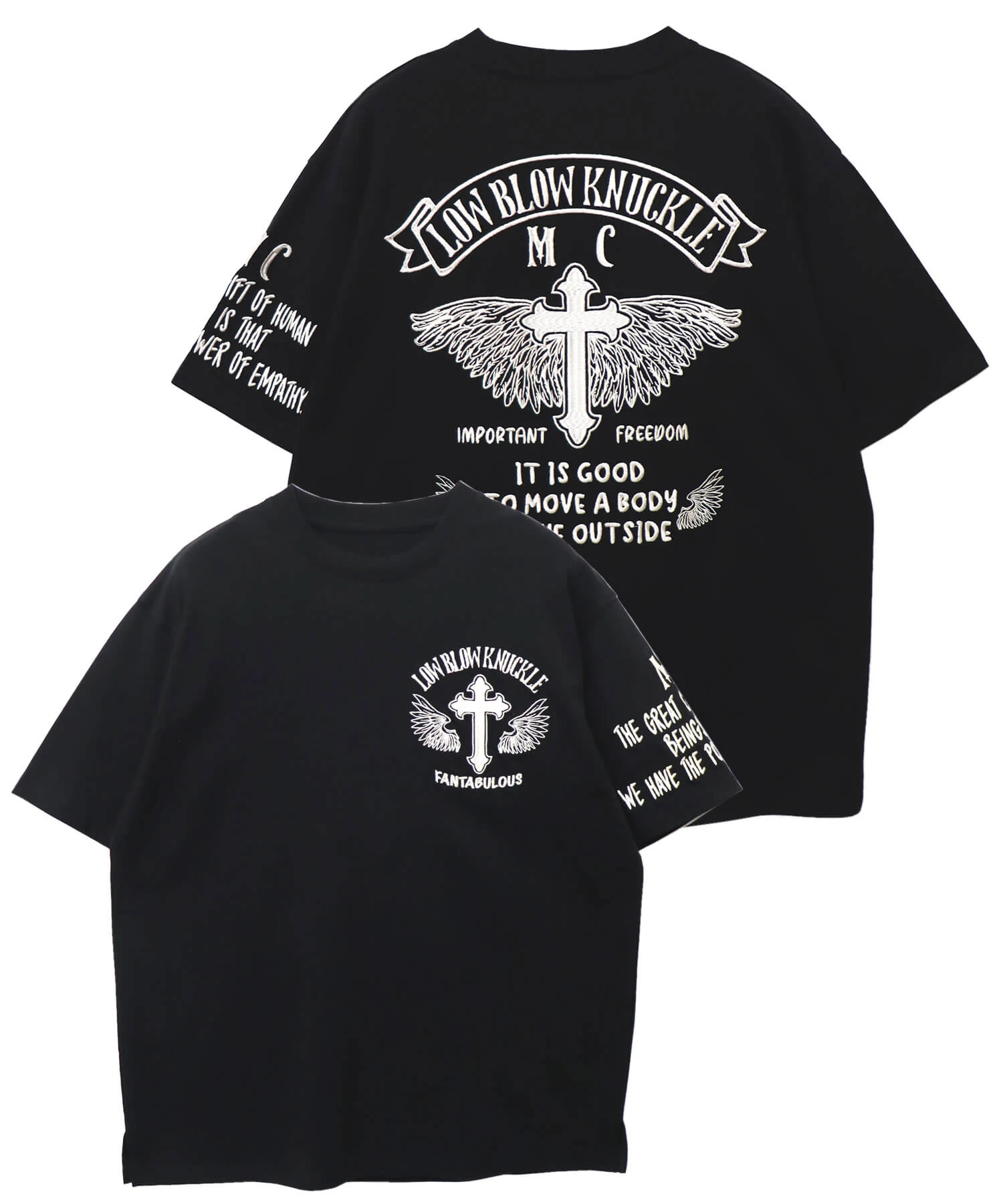 SB LOWBLOW KNUCKLE フライングクロス 総刺繍 S/S Tee(554362