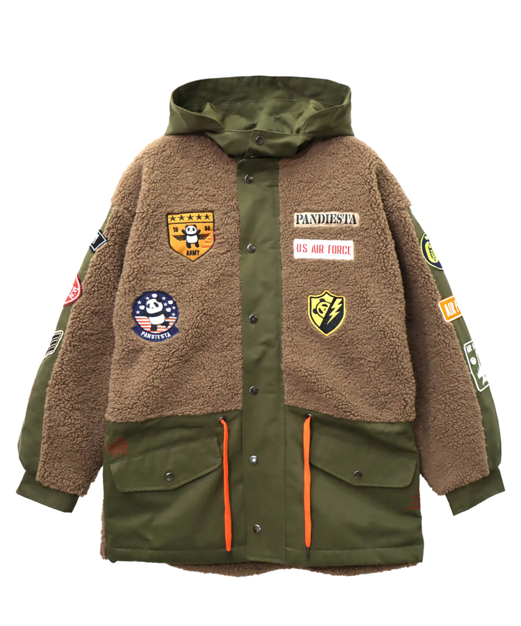 ミリタリーボア切替2WAYアウター PANDIESTA JAPAN 564953 パンディエスタジャパン パンダ パーカー 防寒 ミリタリーボア切替2WAYアウター PANDIESTA JAPAN 564953 パンディ