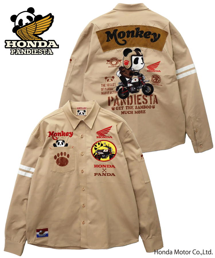 PANDIESTA(パンディエスタ) |SB Honda Pandiesta MONKEY125 ミリタリー ストレッチ ツイルシャツ(564504 MENS)