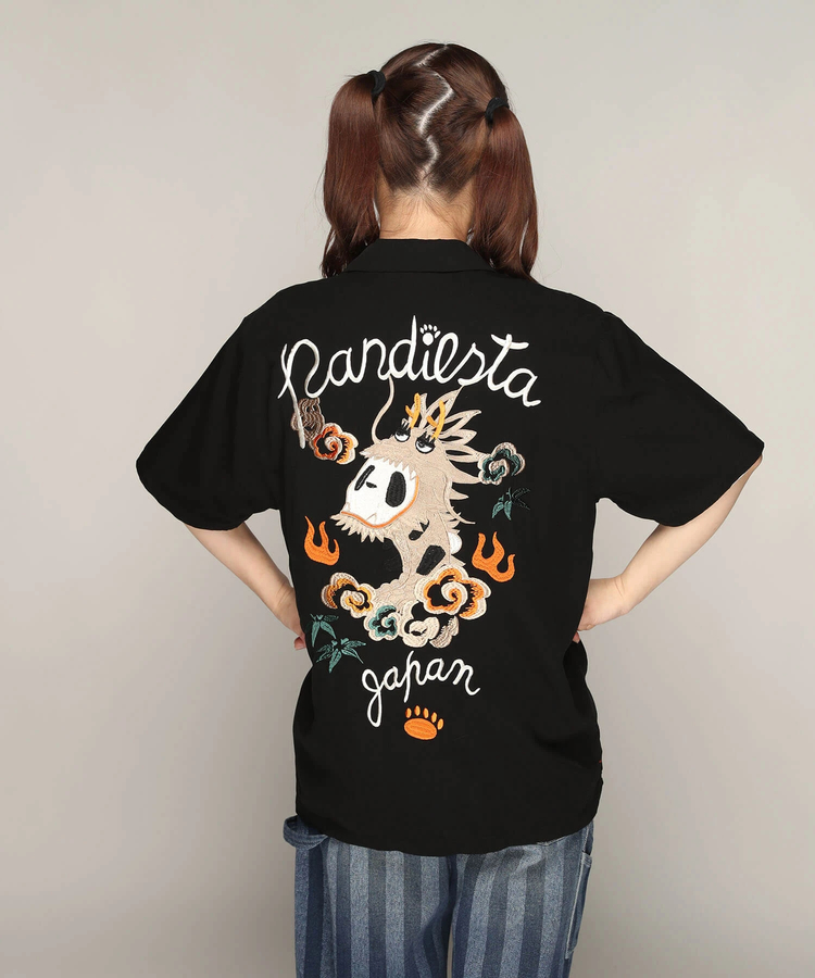 PANDIESTA(パンディエスタ) |SB 熊猫謹製 パンドラゴン 総刺繍 オープン シャツ(585202 MENS)