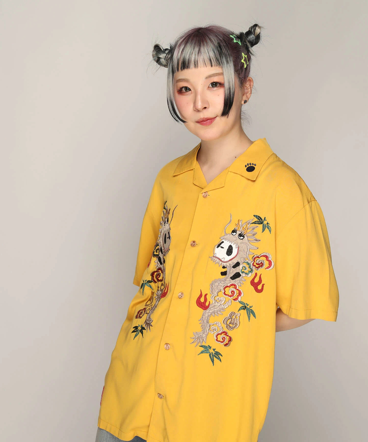 PANDIESTA(パンディエスタ) |SB 熊猫謹製 パンドラゴン 総刺繍 オープン シャツ(585202 MENS)