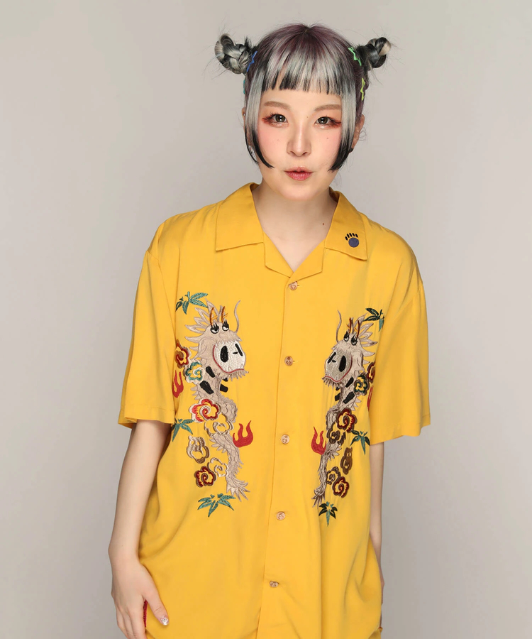 PANDIESTA(パンディエスタ) |SB 熊猫謹製 パンドラゴン 総刺繍 オープン シャツ(585202 MENS)