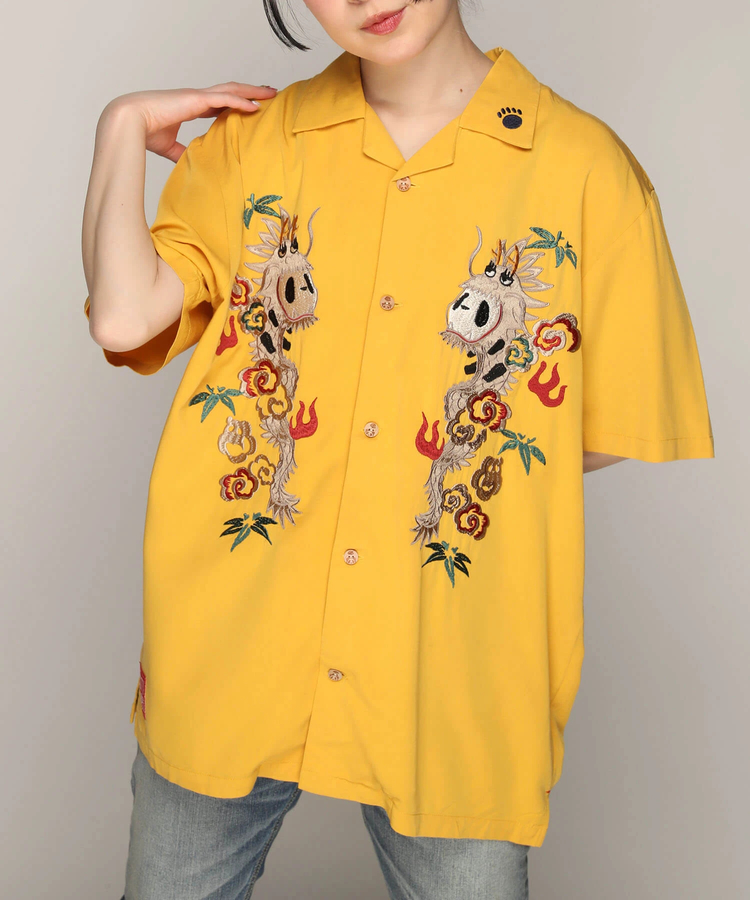 PANDIESTA(パンディエスタ) |SB 熊猫謹製 パンドラゴン 総刺繍 オープン シャツ(585202 MENS)