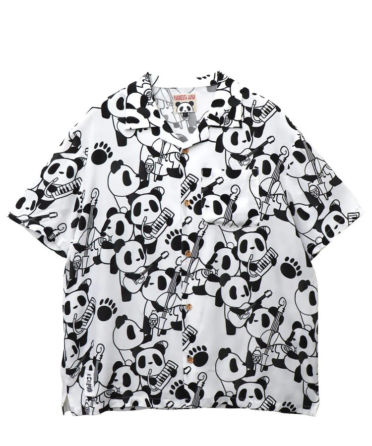 PANDIESTA(パンディエスタ) |SB 熊猫謹製 くまねこ楽団 レーヨン アロハ シャツ(585203 MENS)