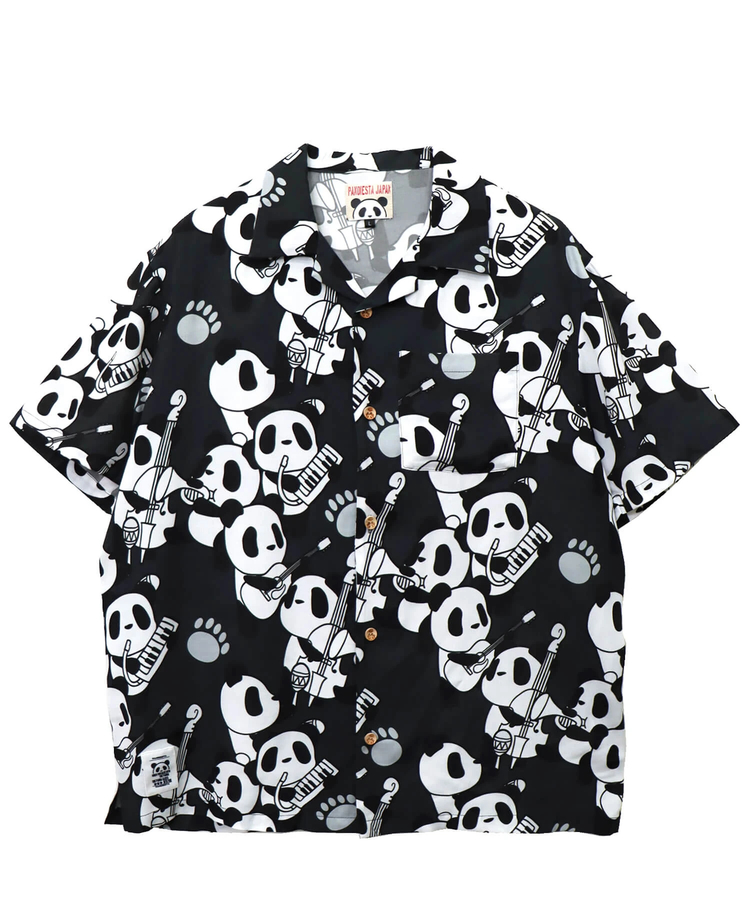 PANDIESTA(パンディエスタ) |SB 熊猫謹製 くまねこ楽団 レーヨン アロハ シャツ(585203 MENS)