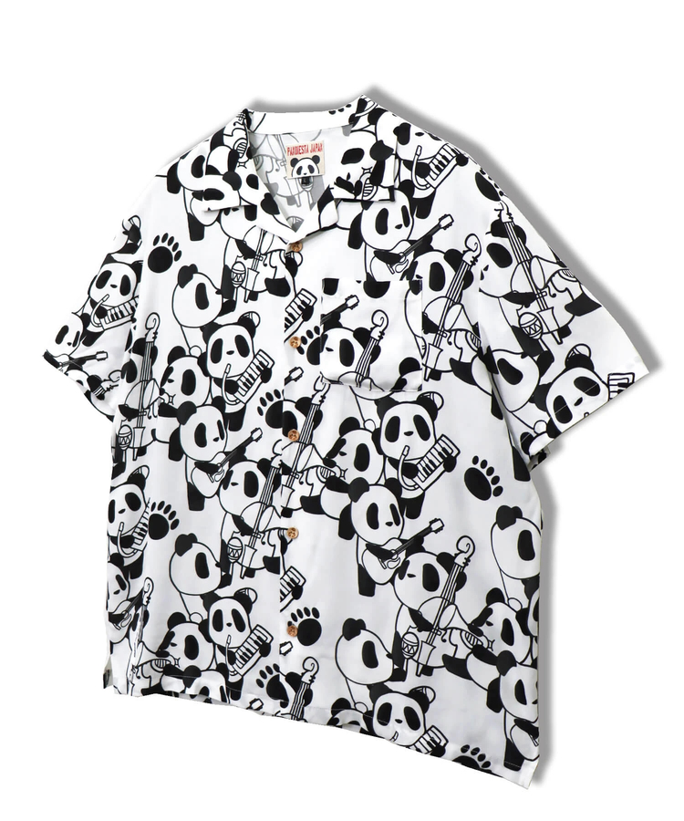 PANDIESTA(パンディエスタ) |SB 熊猫謹製 くまねこ楽団 レーヨン アロハ シャツ(585203 MENS)