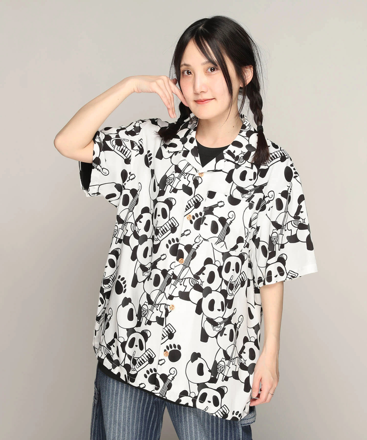 PANDIESTA(パンディエスタ) |SB 熊猫謹製 くまねこ楽団 レーヨン アロハ シャツ(585203 MENS)
