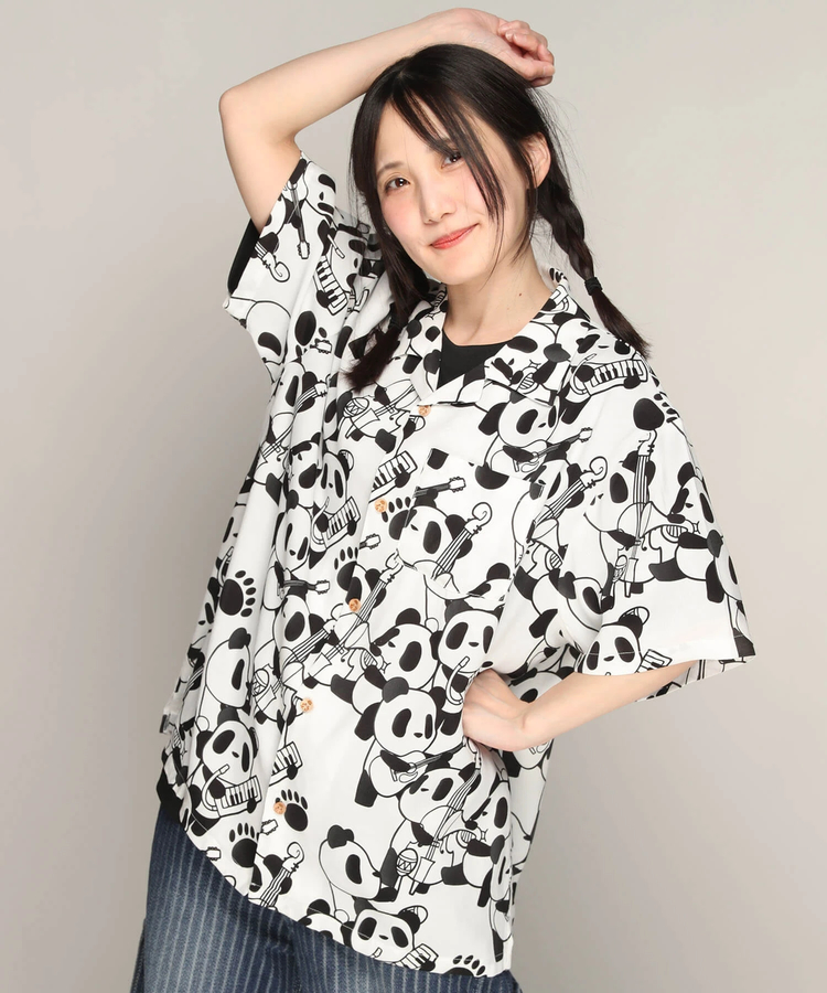 PANDIESTA(パンディエスタ) |SB 熊猫謹製 くまねこ楽団 レーヨン アロハ シャツ(585203 MENS)
