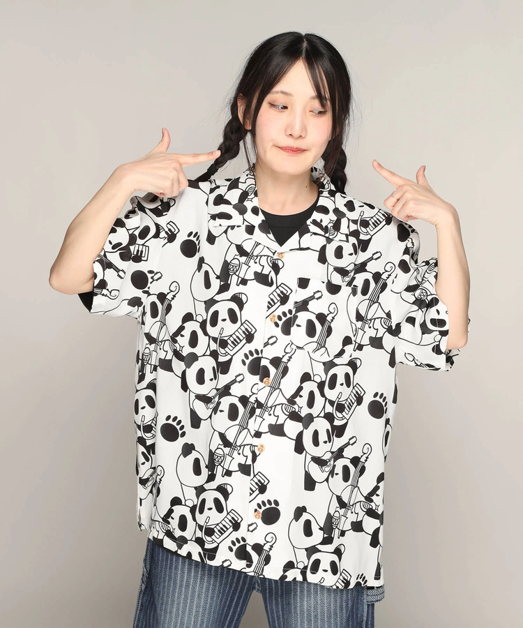 PANDIESTA(パンディエスタ) |SB 熊猫謹製 くまねこ楽団 レーヨン アロハ シャツ(585203 MENS)