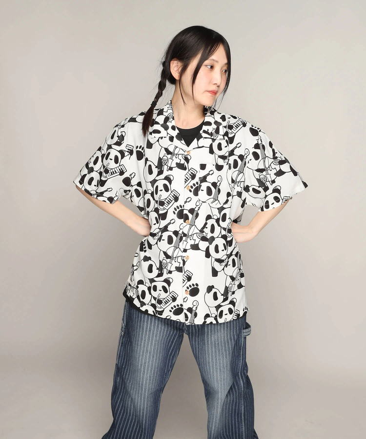 PANDIESTA(パンディエスタ) |SB 熊猫謹製 くまねこ楽団 レーヨン アロハ シャツ(585203 MENS)