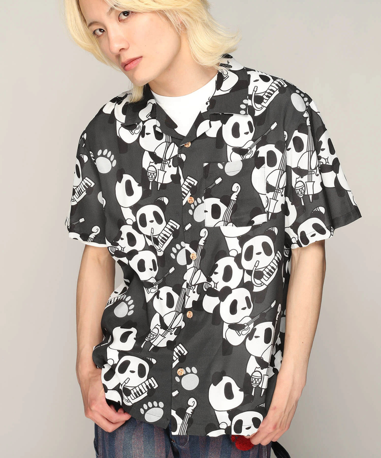 PANDIESTA(パンディエスタ) |SB 熊猫謹製 くまねこ楽団 レーヨン アロハ シャツ(585203 MENS)