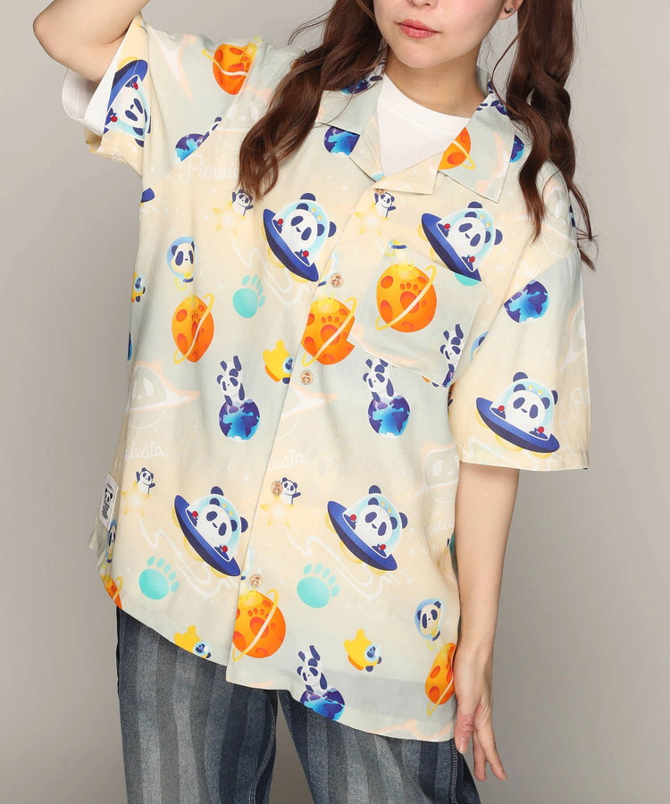 PANDIESTA(パンディエスタ) |SB 熊猫謹製 スペースパンダ レーヨン アロハ シャツ(585204 MENS)