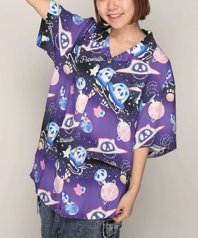 PANDIESTA(パンディエスタ) |SB 熊猫謹製 スペースパンダ レーヨン アロハ シャツ(585204 MENS)