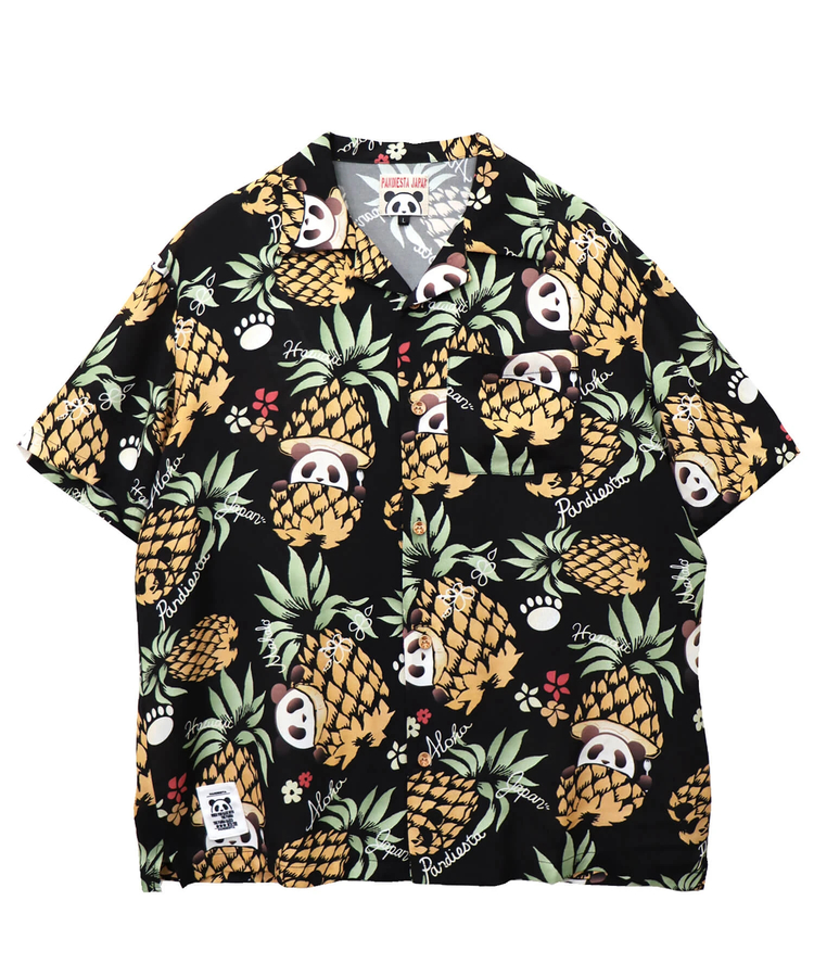 PANDIESTA(パンディエスタ) |SB 熊猫謹製 パイナップルパンダ レーヨン アロハ シャツ(585205 MENS)