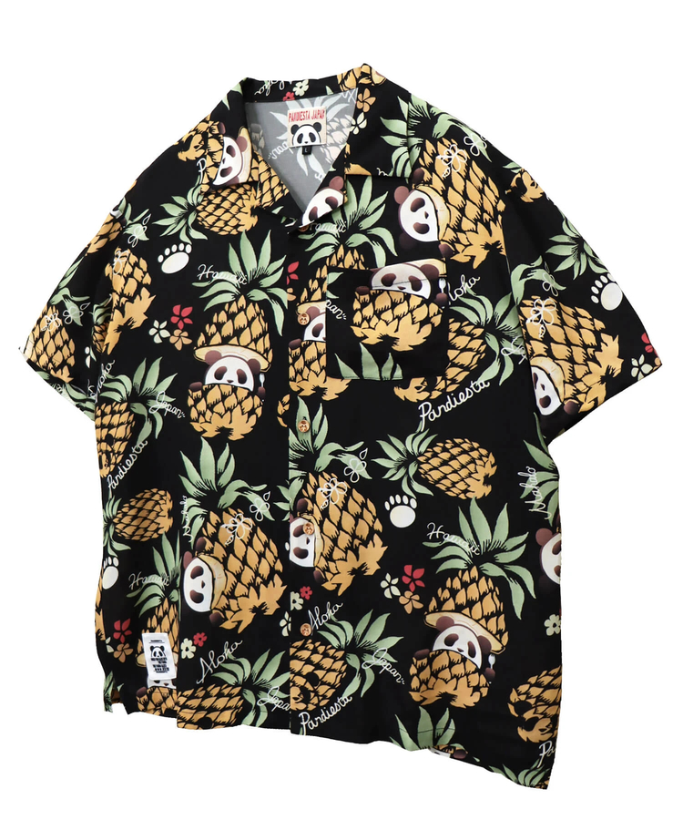 PANDIESTA(パンディエスタ) |SB 熊猫謹製 パイナップルパンダ レーヨン アロハ シャツ(585205 MENS)