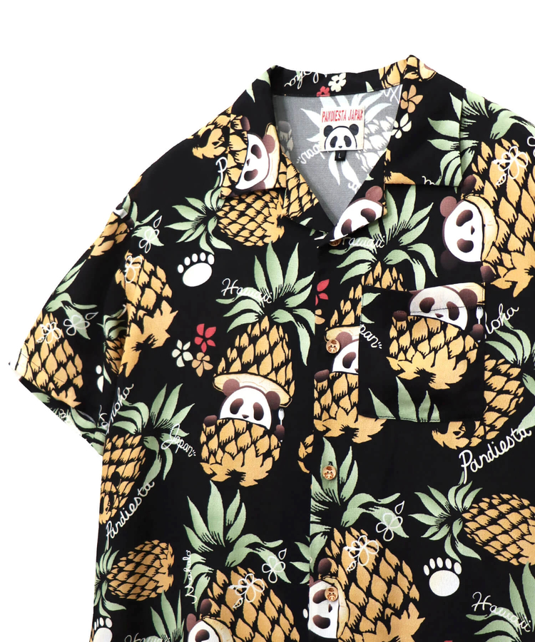 PANDIESTA(パンディエスタ) |SB 熊猫謹製 パイナップルパンダ レーヨン アロハ シャツ(585205 MENS)