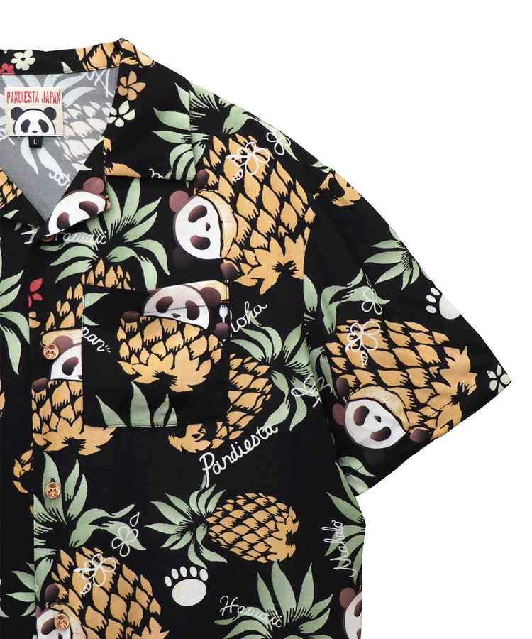 PANDIESTA(パンディエスタ) |SB 熊猫謹製 パイナップルパンダ レーヨン アロハ シャツ(585205 MENS)