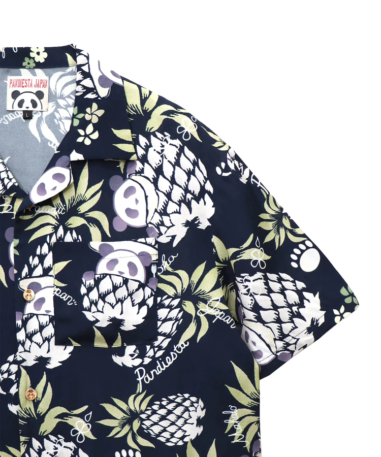 PANDIESTA(パンディエスタ) |SB 熊猫謹製 パイナップルパンダ レーヨン アロハ シャツ(585205 MENS)