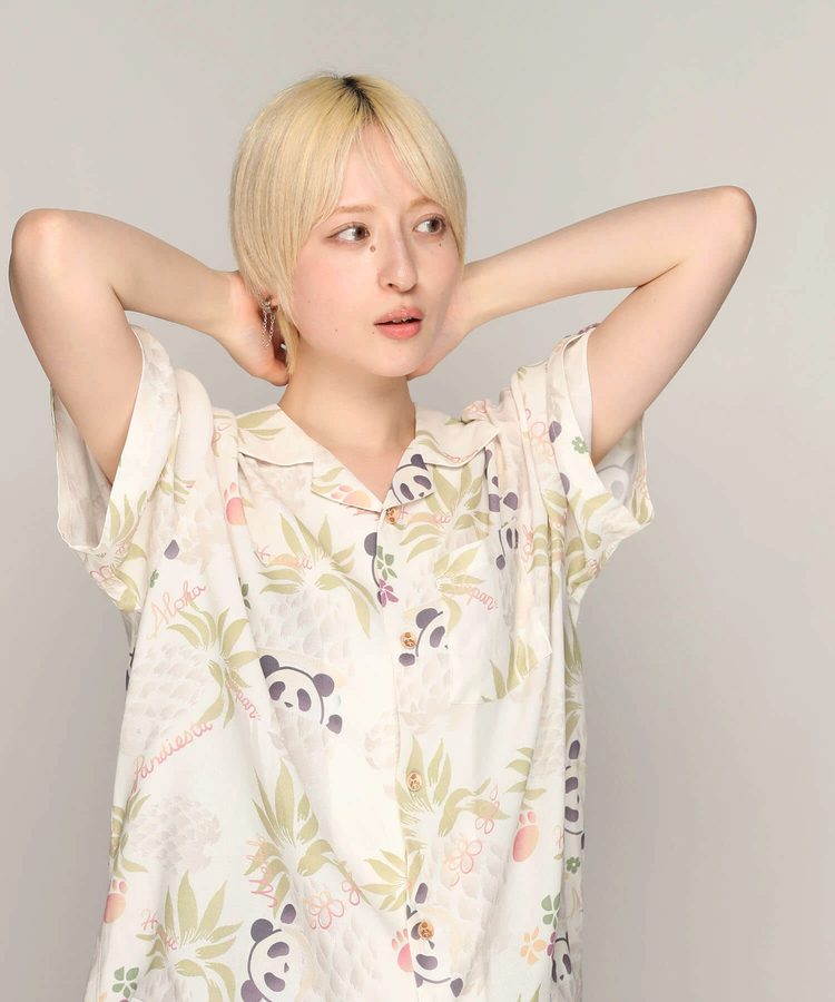 PANDIESTA(パンディエスタ) |SB 熊猫謹製 パイナップルパンダ レーヨン アロハ シャツ(585205 MENS)