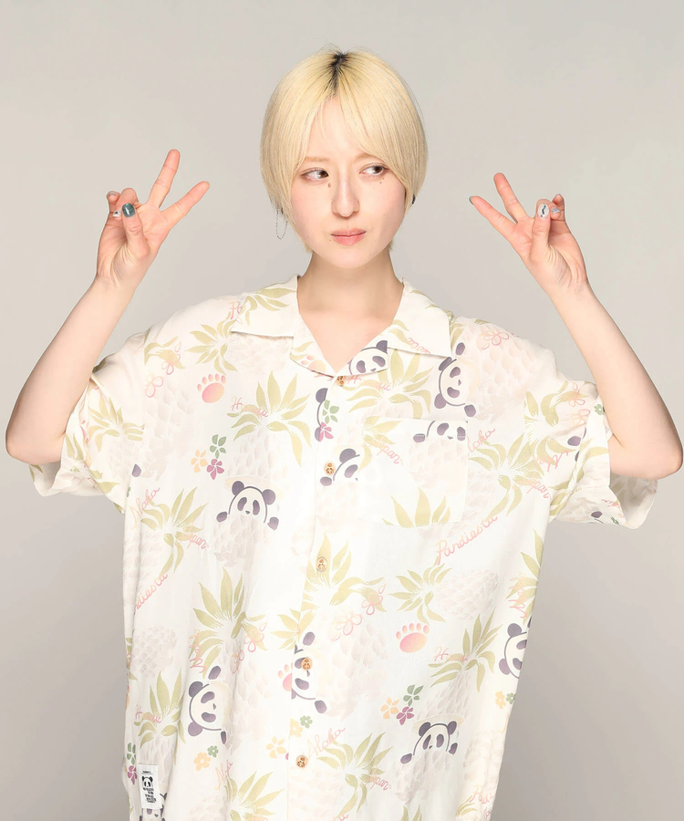 PANDIESTA(パンディエスタ) |SB 熊猫謹製 パイナップルパンダ レーヨン アロハ シャツ(585205 MENS)